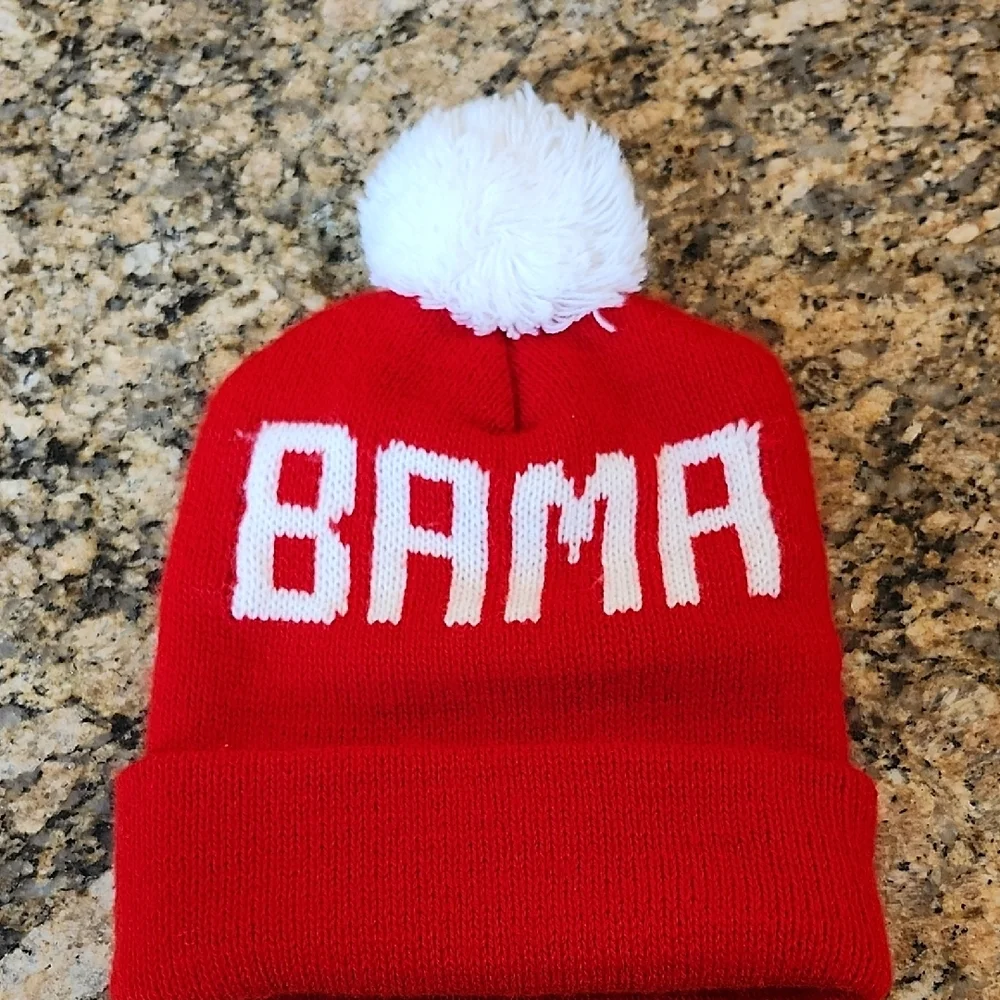 Alabama Beanie with White Pom‎ Pom